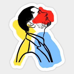 Minimalist Tri-color Man Sticker